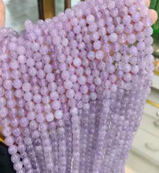 Natural Gemstone Loose Beads Necklace - Lavender purple jade AA - NO.178 ABC Jewelries
